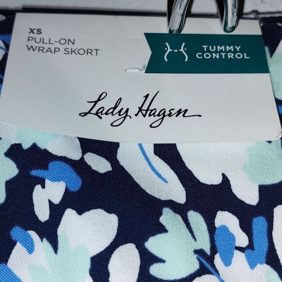 Lady Hagen Off to the Races 17" tummy control pull on wrap skort Sz XS NWT - Picture 2 of 11